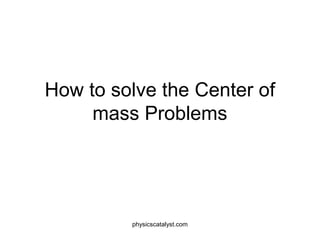 How to solve the Center of
mass Problems
physicscatalyst.com
 
