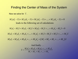 Solving Mass Finding the Center of Mass (1) for several objects.ppt