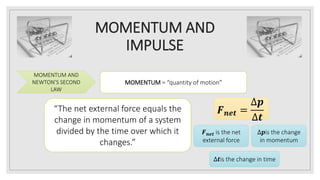 Center of mass, momentum, impulse, | PPTX