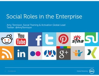 Global MarketingConfidential1
Social Roles in the Enterprise
Amy Tennison, Social Training & Activation Global Lead
Twitter: @AmyTennison
 