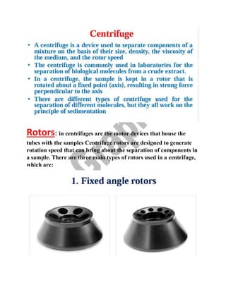 Centrifugation & its Types in Detail PDF | PDF