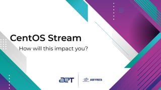 CentOS Stream
How will this impact you?
 