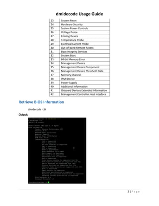 CENTOS 7 dmidecode Usage Guide | PDF