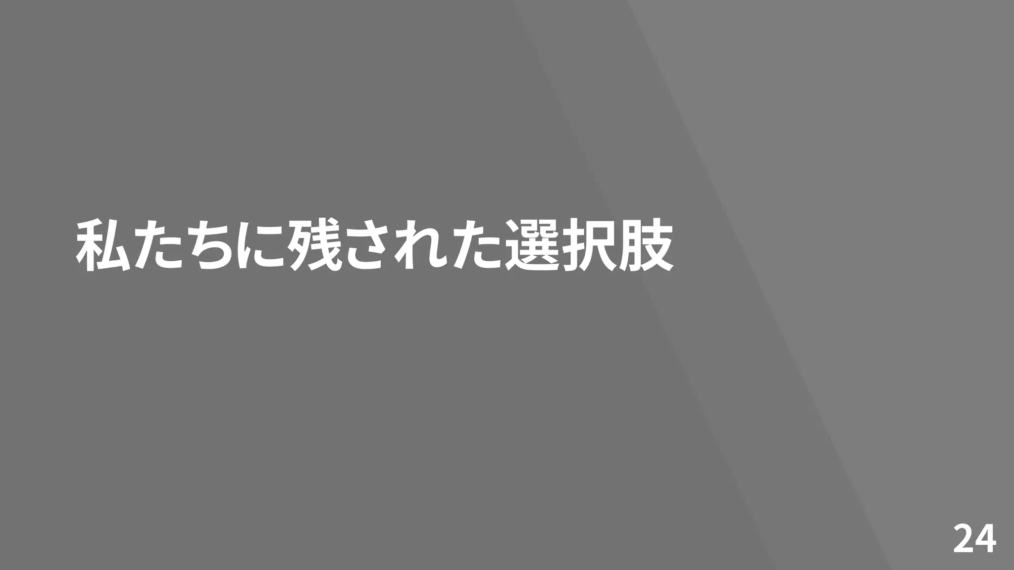 私たちに残された選択肢
24
 