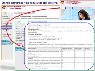 Donde comprobar los requisitos del sistema
 
