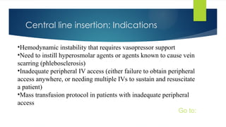 Central Line Indication Algorithm central and arterial line in medicine .pptx