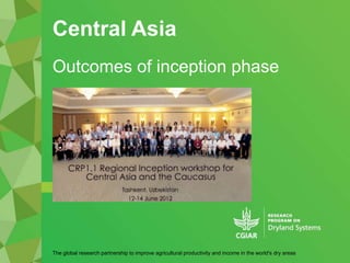 Central Asia
The global research partnership to improve agricultural productivity and income in the world's dry areas
Outcomes of inception phase
 