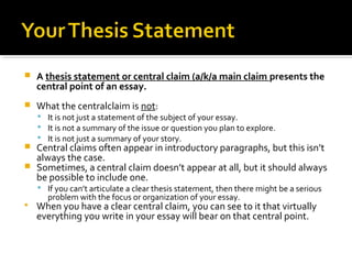 Sample Problem Statement Document Central claims | PPT