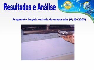 Fragmento de gelo retirado do evaporador (6/10/2003)

 