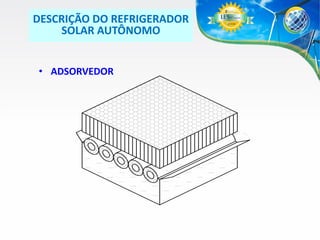 DESCRIÇÃO DO REFRIGERADOR
SOLAR AUTÔNOMO
• ADSORVEDOR

 
