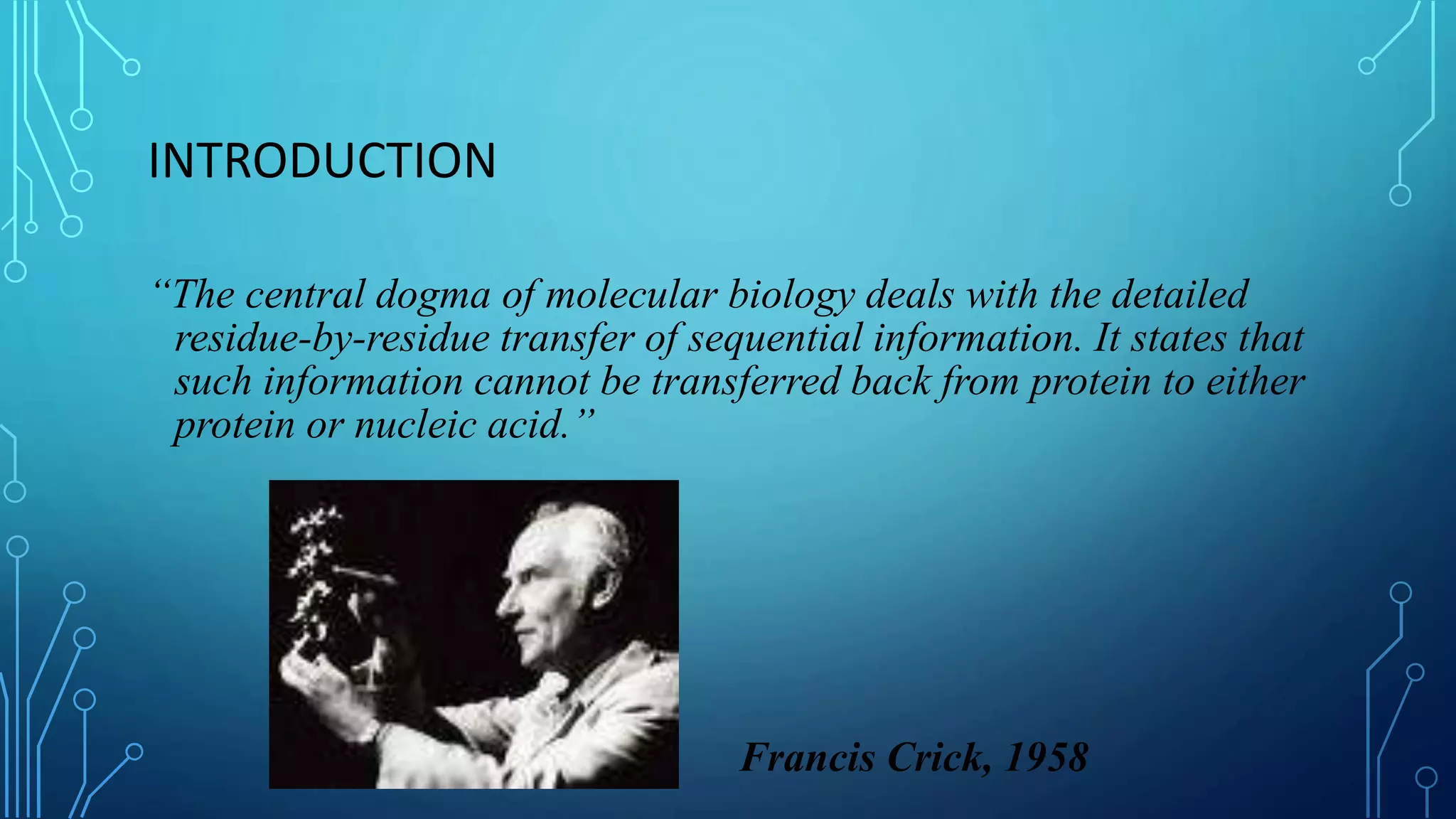 Graphical representation emphasizing proteins in the Central Dogma