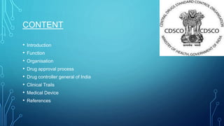Central Drugs Standard Control Organization (CDSCO) | PPTX