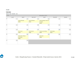 Ginfo - DrupalCamp France | Centrale Marseille - Projet multi-Assos | Janvier 2011   25/40
 