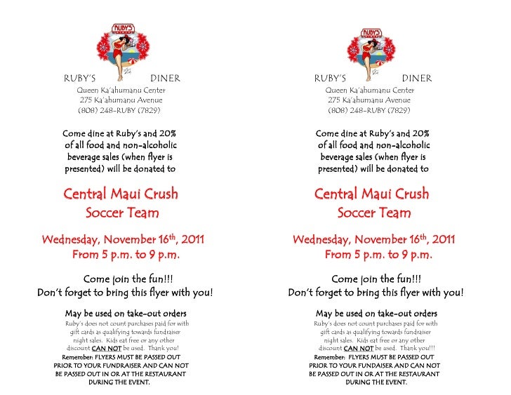 Central Maui Crush Soccer Team Fundraiser Flyer