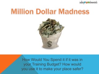 How Would You Spend it if it was in
your Training Budget? How would
you use it to make your place safer?
 