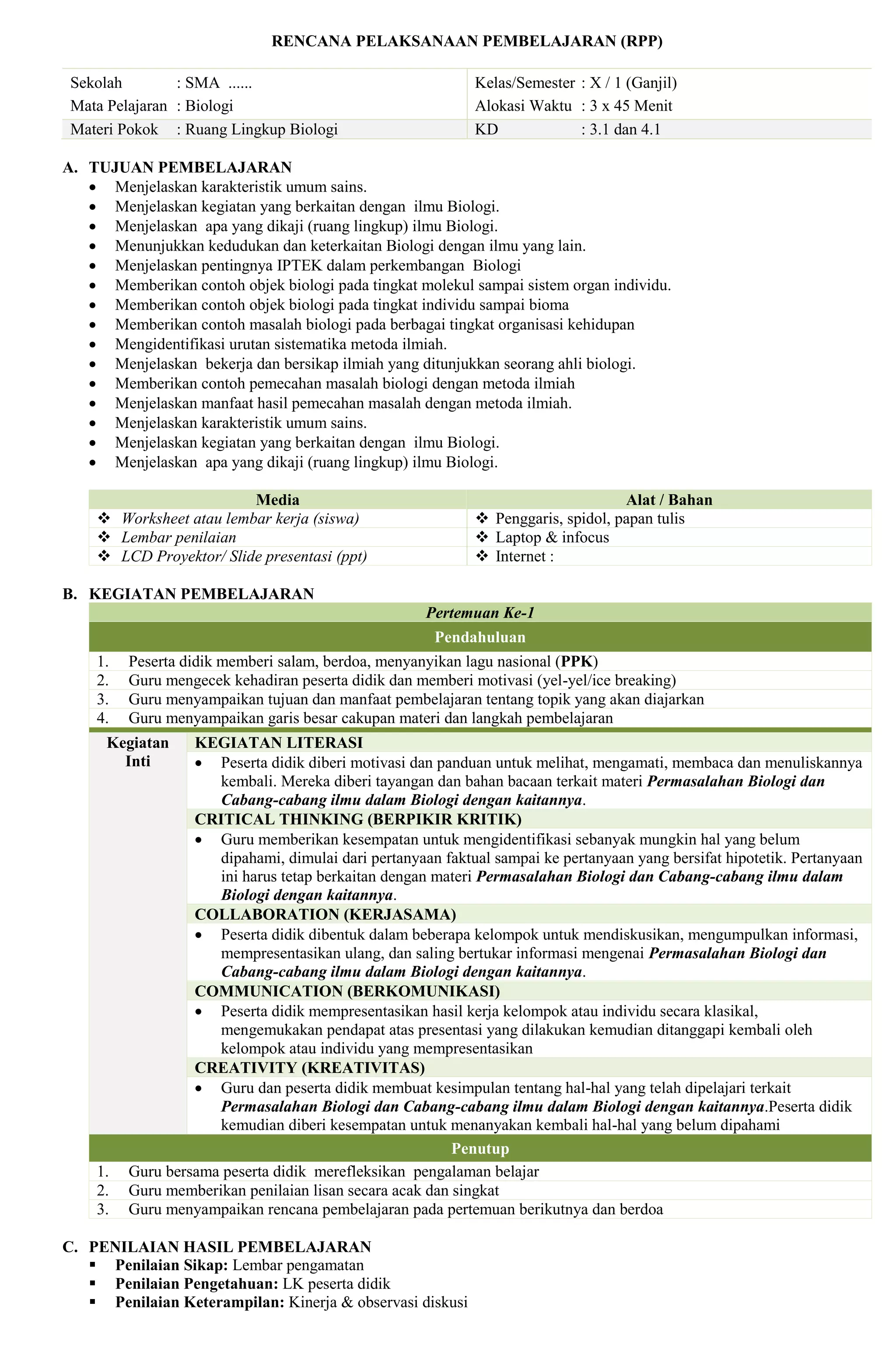 centralpendidikan.com RPP Biologi Kelas 10 SEM 1.docx
