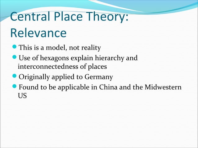 Central Place Theory