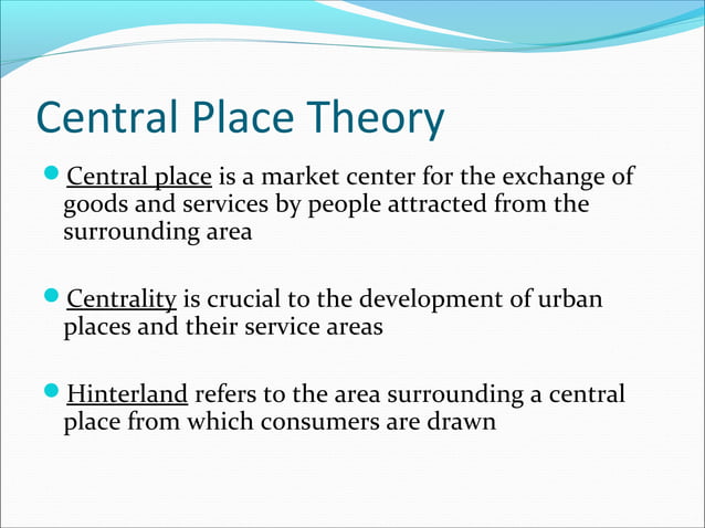 Central Place Theory