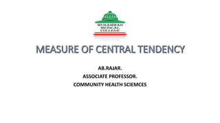 MEASURE OF CENTRAL TENDENCY | PPTX