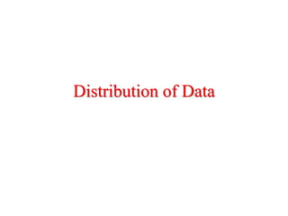 Distribution of Data
 