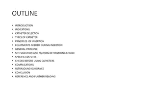 CENTRAL VENOUS CATHETERIZATION mainly in the Intensive care unit.pptx