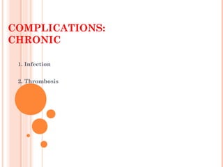 COMPLICATIONS:
CHRONIC
1. Infection
2. Thrombosis
 