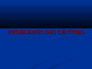 PROBLEMES DES CENTRESPROBLEMES DES CENTRES
 