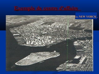 Ex: NEW YORCK .
Exemple de centre d’affaireExemple de centre d’affaire
 