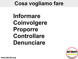 Cosa vogliamo fare Informare 