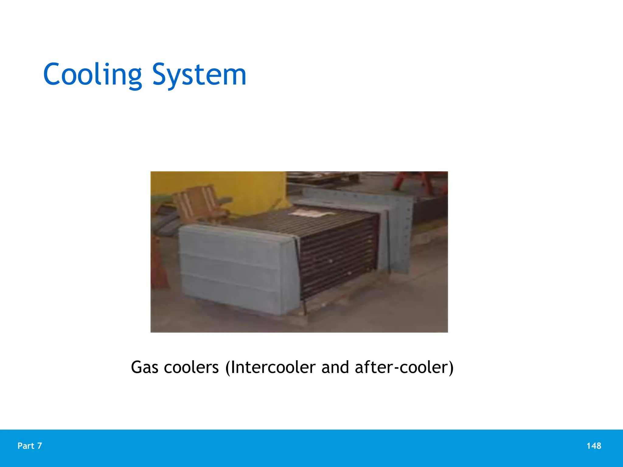148
Part 7
Cooling System
Gas coolers (Intercooler and after-cooler)
 