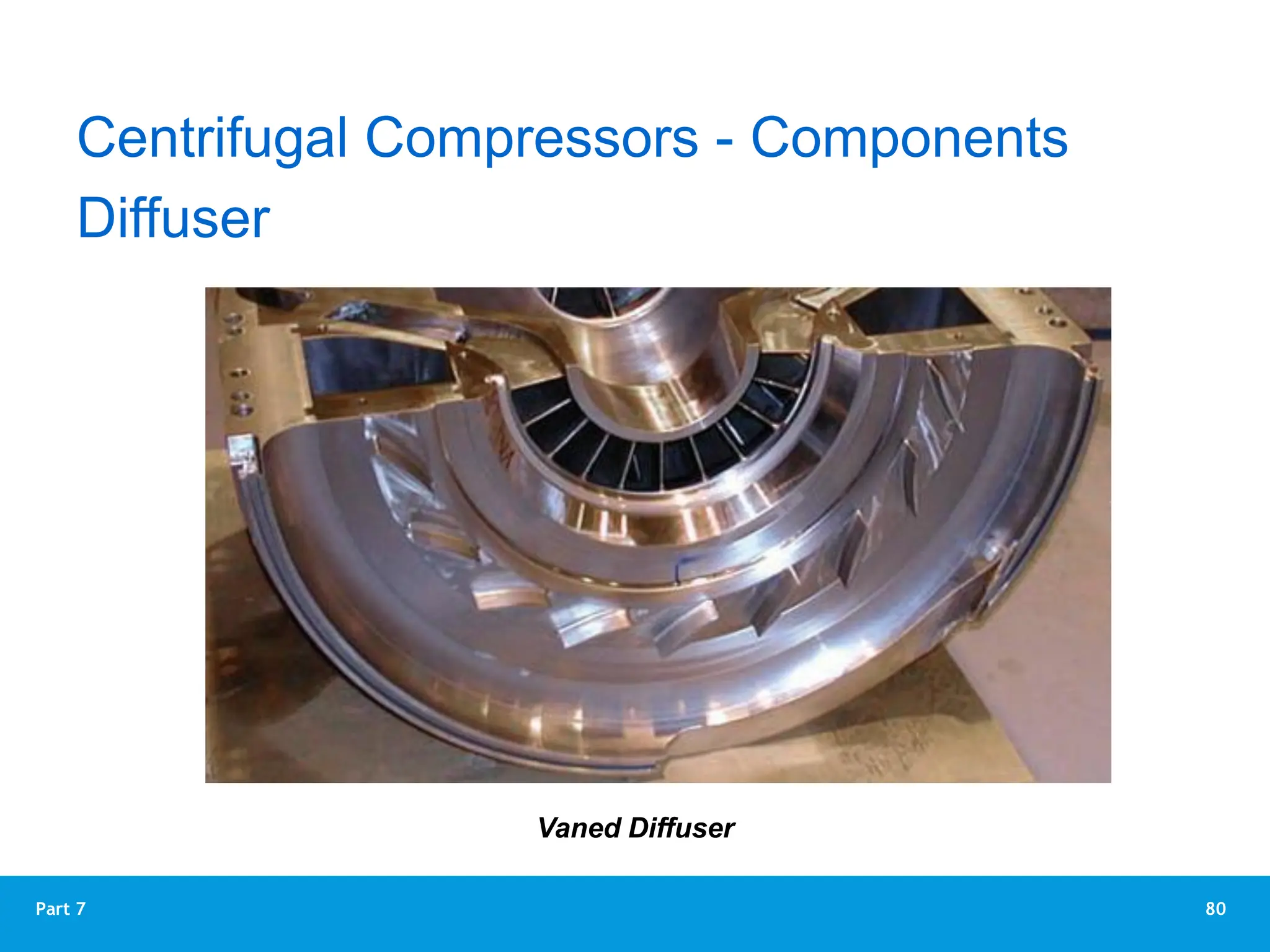 80
Part 7
Vaned Diffuser
Diffuser
Centrifugal Compressors - Components
 