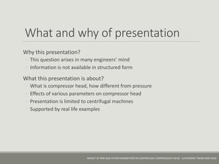 Centrifugal compressor head - Impact of MW and other parameters | PPTX