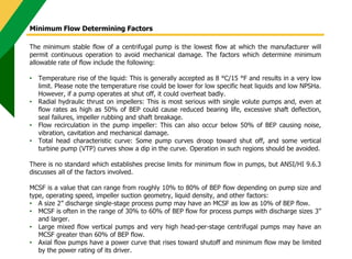 Centrifugal Pump Minimum Flow concept and calculations | PDF