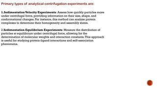 Preparative Rotor centrifugation principle of centrifugation, Preparative and analytical ...