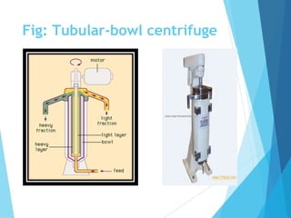 Fig: Tubular-bowl centrifuge
 