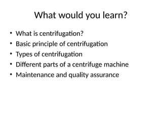 Comprehensive Overview of Centrifugation Principles and Applications in ...