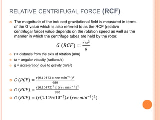 Rcf Rotation Speed tissues | PPTX