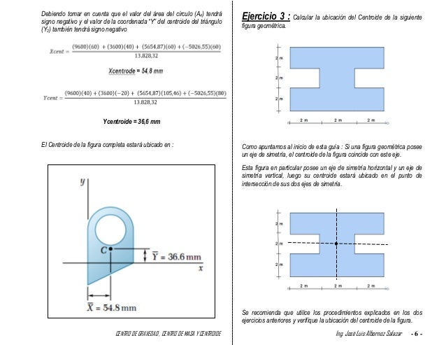 Centroides Y Centros De Gravedad Ejercicios Resueltos