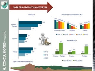 INGRESO PROMEDIO MENSUAL
6.CONCLUSIONES–USUARIO
 