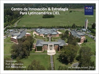 Directores:
Prof. Luis Dambra
Prof. Patricio Guitart IAE Business School, 2013
 