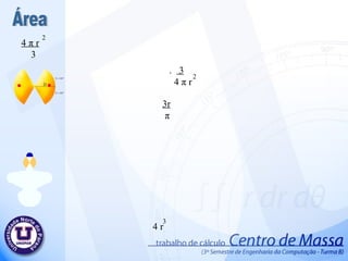 4 r 3  Área 4  π   r 3 2  .  3 4  π   r 3r π 2  
