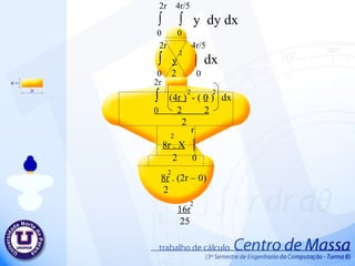 2r  4r/5 ∫  ∫  y  dy d x 0  0 2r  4r/5 ∫  y   |  dx 0   2  0 2r ∫  ( 4r )   - (  0  )  dx 0  2  2 2 r 8r . X   | 2  0 2  2  2  8r  . (2r – 0) 2 2  2  16r   25 2  