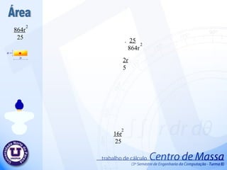 16r   25 2  Área 864r 25 2  .  25 864r 2  2r 5 