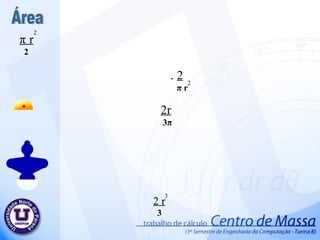 2 r 3 3  π   r 2 2  Área .  2 π  r 2  2r 3 π 