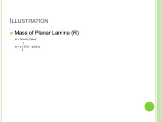 IllustrationMass of Planar Lamina (R)