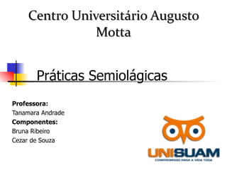 Centro Universitário Augusto Motta Práticas Semiolágicas   Professora: Tanamara Andrade Componentes:   Bruna Ribeiro Cezar de Souza 