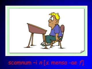 scamnum –i n [s. mensa -ae f]
 