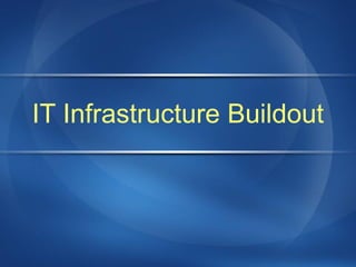 IT Infrastructure Buildout
 