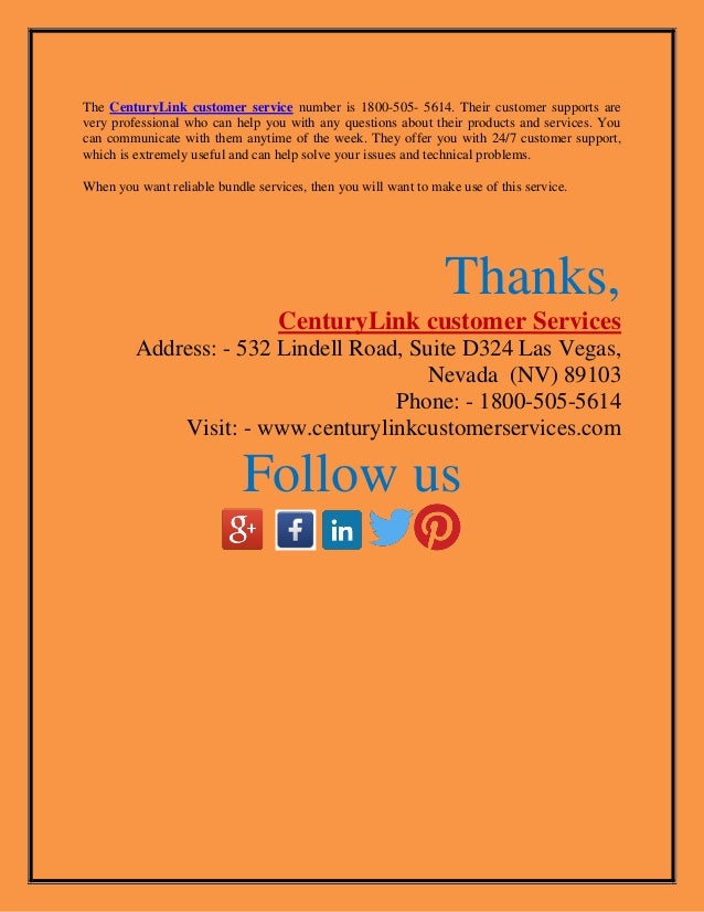 Century link customer services