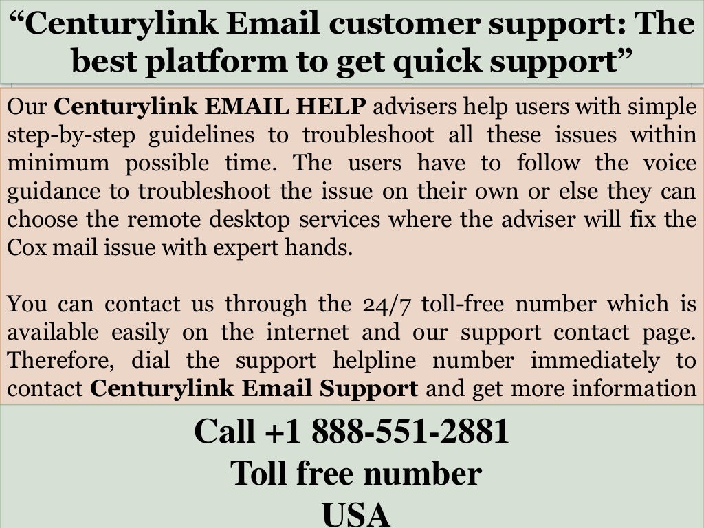 Centurylink Email Technical Support